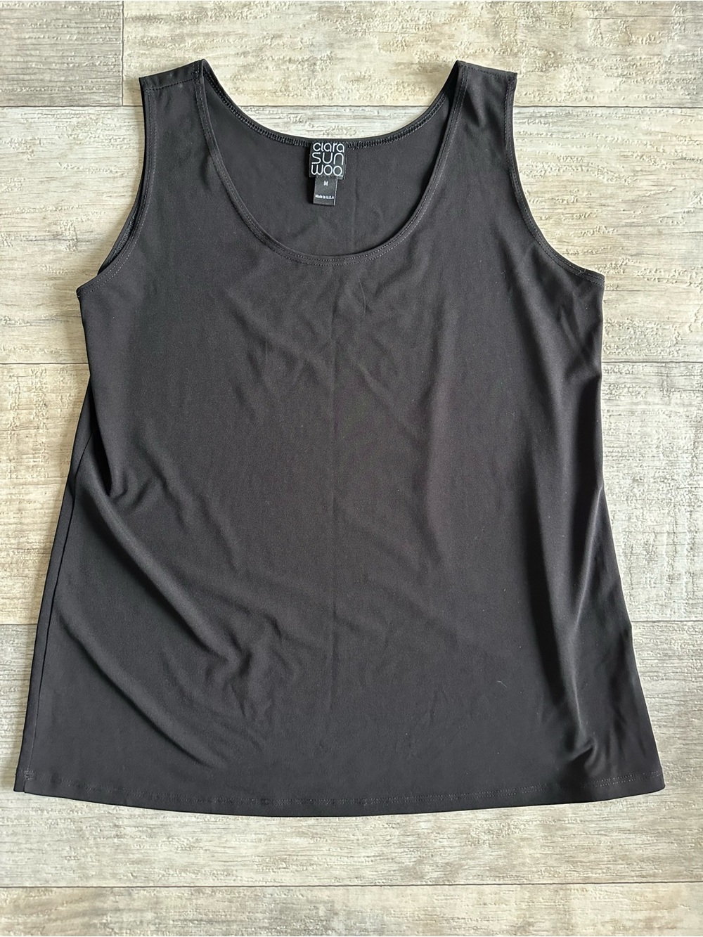 Clara Sunwoo Black Scoop Neck Tank Top M